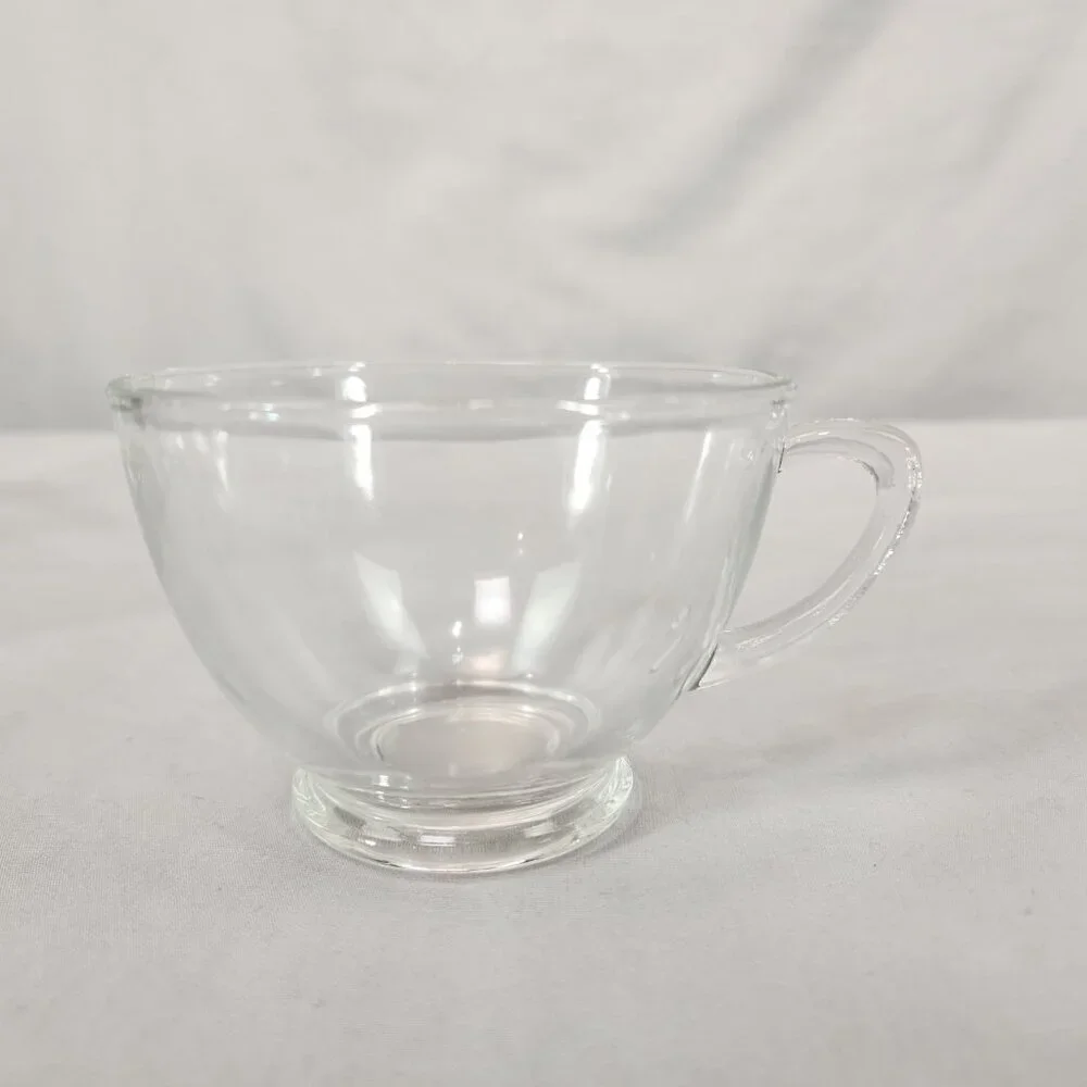 Set of 3 Vintage Anchor Hocking Clear Pressed Glass Punch Cups 60s 70s